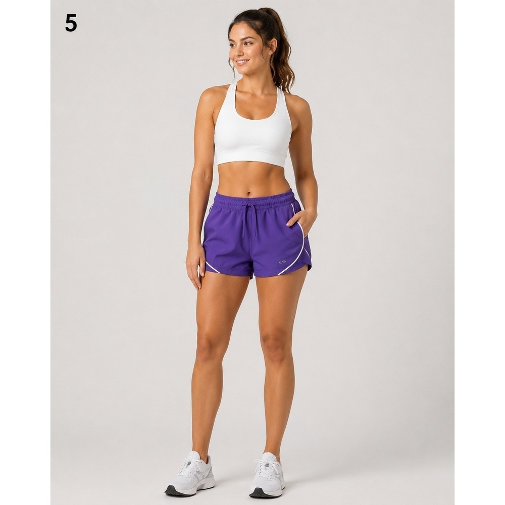 C9 by Champion Running Shorts Small Purple Polyester Drawstring Waist Briefs